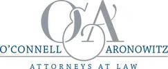 Logo of O'Connell and Aronowitz, Attorneys at Law, featuring the initials 