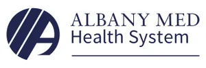 Logo of Albany Med Health System with a circular emblem to the left and the text 