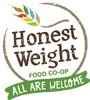 Logo for Honest Weight Food Co-op featuring colorful leaf design and the text 